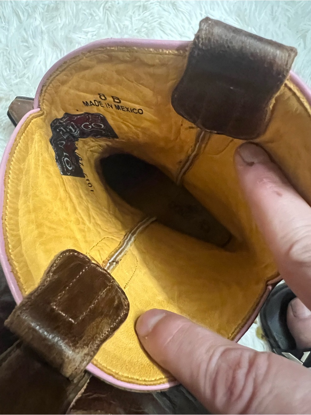 Old Gringo Marsha Leather Boots with Pink Embroidery - Picture 4 of 5